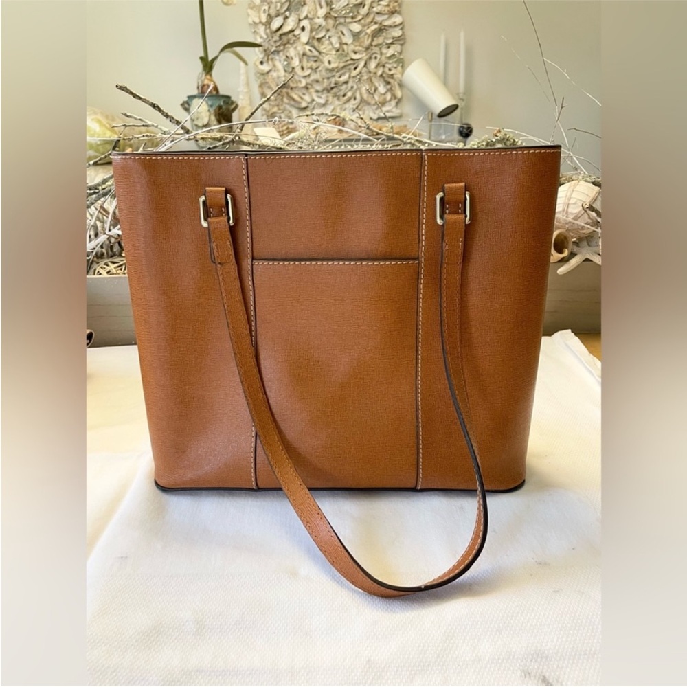 DOONEY & BOURKE COGNAC LEATHER LEXINGTON SHOPPER BAG - Picture 4 of 16